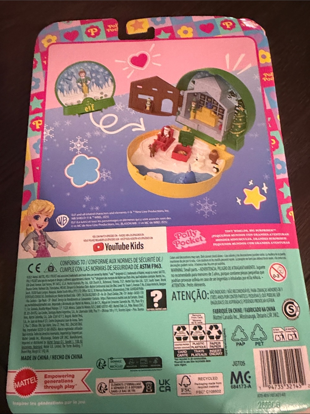 Polly Pocket Elf Playset – Green & Yellow Holiday Mini Playset - Picture 5 of 5